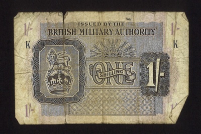 Bank note - British military authority - 1/- shilling note; 5356