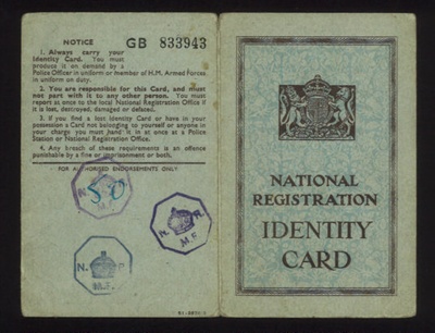 National registration identity card - Mabel A. Baker - Leeds - 13/05/1943; 13/05/1943; 5166