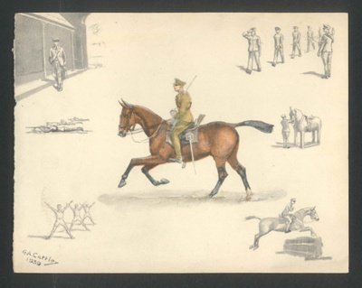 Sketch - trans Jordan frontier force scenes by G.A. catley - 1939; 34516 Sketch - trans Jordan frontier force scenes by G.A. catley - 1939; 34516