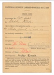 Grade card - National Service (Armed Forces) Act 1939 - Walter woods - 29/06/1940; 29/06/1940; 36661