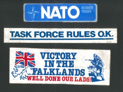 Car stickers - 'Victory in the Falklands - well done our lads!' etc ; 79752 Car stickers - 'Victory in the Falklands - well done our lads!' etc ; 79752