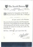 Certificate of thanks (photocopy) - to L/Cpl N.S. Fryer from maj gen Nicholson - Commander 2nd Division; 36501 Certificate of thanks (photocopy) - to L/Cpl N.S. Fryer from maj gen Nicholson - Commander 2nd Division; 36501