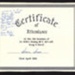 Certificate of attendance - 5th reunion of ex-P.O.W.'s Stalag IIId 401-408 - 22/04/1989; 22/04/1989; 17540