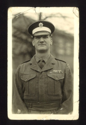 Photographs (2) - probably W/O J. Colledge - Coldstream Guards - in battle dress uniform & ceremonial dress uniform; 7417