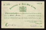 Certificate of post war credit 1942-1943 -Herbert Mountain - 08/02/1944; 8/02/1944; 5242 Certificate of post war credit 1942-1943 -Herbert Mountain - 08/02/1944; 8/02/1944; 5242