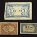 Bank notes (3) - French currency 1917 - 5 cents (1) - 25 cents (1) - un franc (1); 1/01/1917; 7610