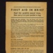 Leaflet - Ministry of Health - "First aid in brief" - June 1940; 1/06/1940; 5270
