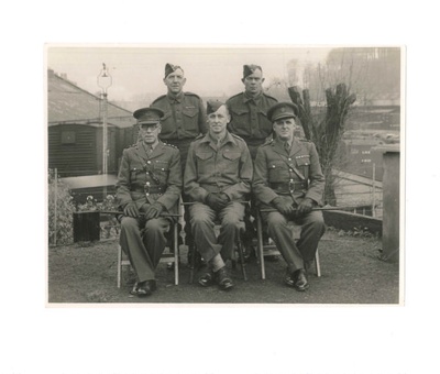 Army group photograph - capt E.F. Taylor - seated front row left - 27/11/1944 - (railway security); 27/11/1944; 34894