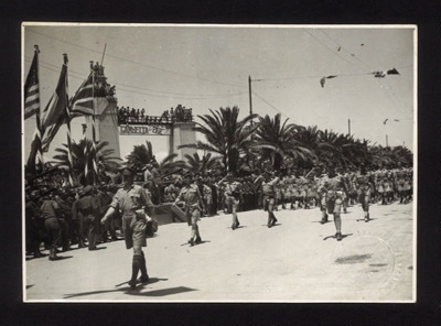 Photographs (3) - 78th Division victory parade in Tunis - Eisenhower - Anderson - giraud; 31866