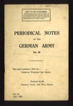Instruction manual - "Periodical notes on the German army no: 29" - chemical warfare and smoke - War Office - July 1940; 1/07/1940; 9718