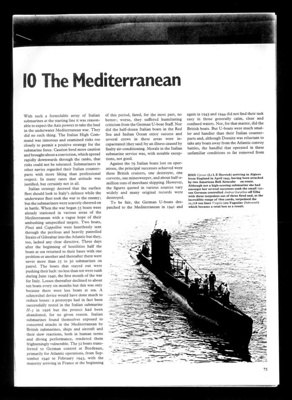 Photocopied article re: Allied & Axis submarines on Mediterranean operations- extracted from unidentified book; 3485
