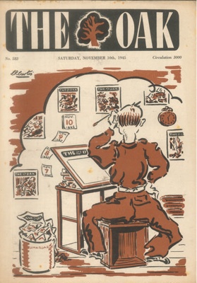 Newsletter - "The Oak" 10/11/1945 no: 583 - 46th Division magazine; 10/11/1945; 38166 Newsletter - "The Oak" 10/11/1945 no: 583 - 46th Division magazine; 10/11/1945; 38166
