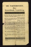 Allied propaganda leaflet - "Die Parteibonzen Uber Deutschlands Vernichtung" - dropped on German cities; 2197
