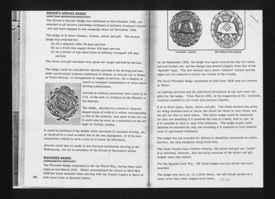 Photocopy - German infantry badges information - "Spanish" badge - wounded badde - infantry assault badge etc; 2111