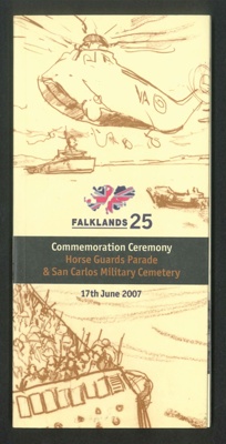 Falklands 25th anniversary commemoration ceremony programme - 17th June 2007; 79691