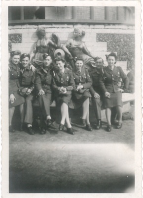Photographs (7) - Sgt Douglas Davy & K.O.S.B. colleagues with W.R.A.C. girls on leave in Brussels - March 1945; 1/03/1945; 38436