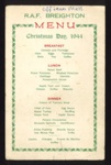 Christmas dinner menu - R.A.F. Breighton - officers' mess - 25/12/1944; 25/12/1944; 6318
