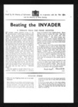 Photocopy of leaflet - "Beating the invader"- issued by the - May 1941; 1/05/1941; 5299 Photocopy of leaflet - "Beating the invader"- issued by the - May 1941; 1/05/1941; 5299