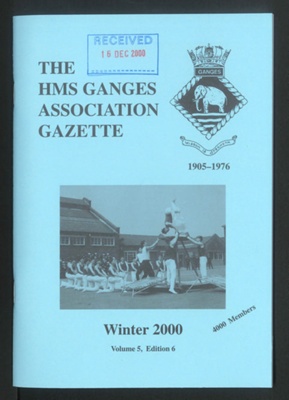Copy of "H.M.S. Ganges" Association Gazette newsletter - winter 2000 - vol 5 edition 6; 34484