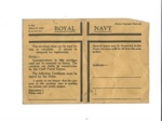Royal Navy envelope (khaki) - for wartime correspondence; 35612