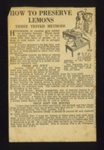 Recipe (press cutting) - "How to preserve lemons" - three tested methods; 5576 Recipe (press cutting) - "How to preserve lemons" - three tested methods; 5576