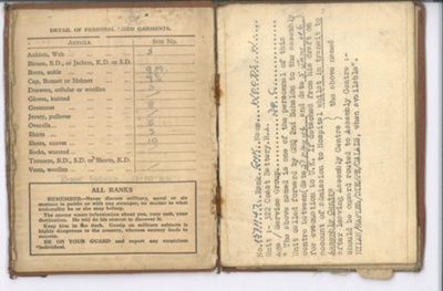 Army Book 64 - Soldier's Service and Pay Book - Gnr. Walter Woods - 1571147 - Royal Artillery; 36660