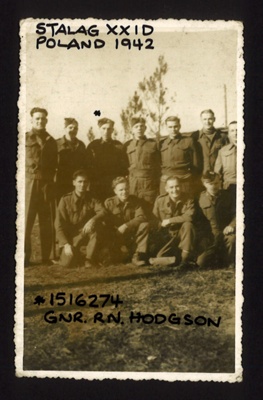 Photograph of Gnr R.N. Hodgson, POW in Stalag XXID Poland 1942; 48304