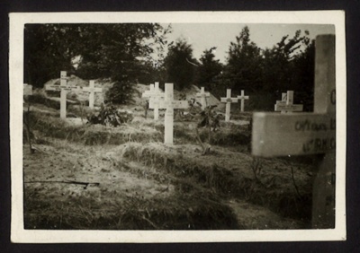 Photograph - unknown graveyard - possibly Belsen concentration camp; 6433