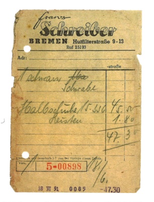 Hermann Borcherding. German POW Eden Camp. copies of photographs, letters, envelopes, documents, cards in German; 72910