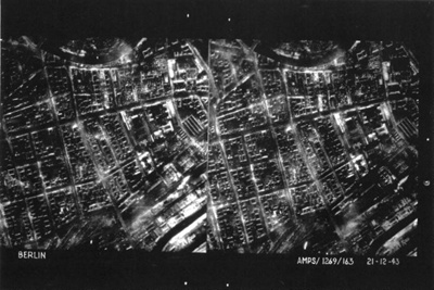 R.A.F. photograph transparency - Bomb Damage at Berlin - 21/12/1943; 21/12/1943; 9015