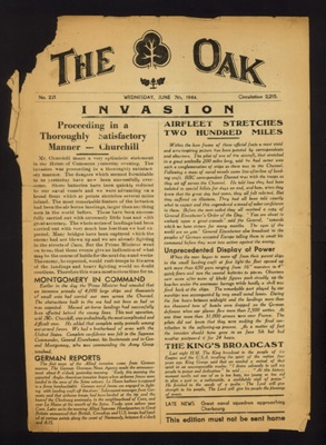 Newsletter- The Oak- D-Day report dated 07.05.1944; 79131