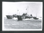 Copies (2) of photograph - R.A.F. air/sea rescue launches nos: 122 & 142 at speed (with legend); 34363 Copies (2) of photograph - R.A.F. air/sea rescue launches nos: 122 & 142 at speed (with legend); 34363