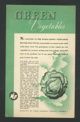 3 x MOF leaflets - 'Making the most of the meat, Green Vegetables, What's left in the larder' dated 1946 ; 79735