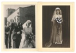 Wedding photographs (2) - Miss Margaret Lipthorpe & Mr Thomas Gouldson - 17/08/1946 - showing bride's wedding dress; 17/08/1946; 37343 Wedding photographs (2) - Miss Margaret Lipthorpe & Mr Thomas Gouldson - 17/08/1946 - showing bride's wedding dress; 17/08/1946; 37343