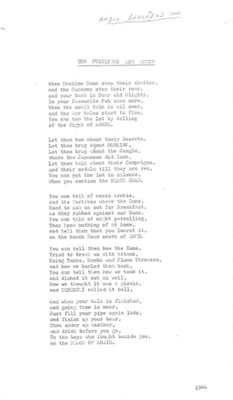 Poem - "The Fusiliers and ANZIO" - ANZIO beachhead 1944; 37752