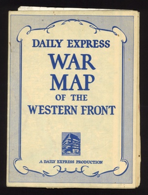 Map - "Daily Express" war map of the Western Front - with flags of all nations supplement; 5362