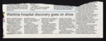 Newscutting- wartime hospital discovery goes on show- also refers to Ursula Lascelles from Slingsby volunteering as a nurse during WWI; 51692 Newscutting- wartime hospital discovery goes on show- also refers to Ursula Lascelles from Slingsby volunteering as a nurse during WWI; 51692