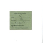 Troopship Berthing Card (green); 34953