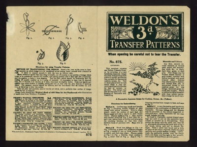 Instructions for "Weldon's" transfer pattern no: 857 - for needlework; 6300