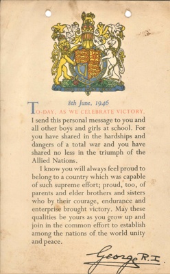 Victory certificate from the King to children; 15341