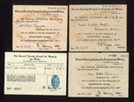 Receipts (4) for retention fee paid by Violet Bell/Edwards to continue designation of registered nurse. 1944-1950; 68875 Receipts (4) for retention fee paid by Violet Bell/Edwards to continue designation of registered nurse. 1944-1950; 68875