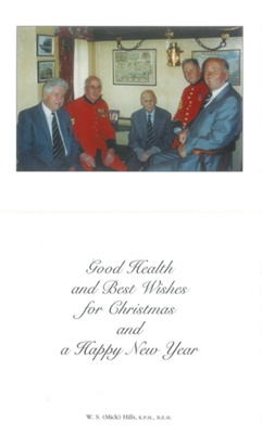 Greetings card - composing of a photograph of Brigadier J.M. Rymer-Jones - Inspector General of Palestine Police & four other members of P.P.O.C.A. - David Niven - Jack Weir - Tom Isted - Mickey Hills; 37915