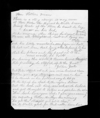 Poem - "Herr Hitler's dream" - anon; 34526