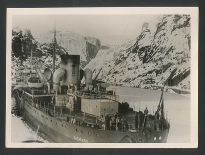 Official copyrighted war photograph 0 24th February 1940 - the altmark in a Norwegian fjord; 56571
