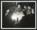 Photograph - R.A.F. Stirling bomber crew being debriefed after raid over Berlin - 23/08/1943; 23/08/1943; 2616 Photograph - R.A.F. Stirling bomber crew being debriefed after raid over Berlin - 23/08/1943; 23/08/1943; 2616