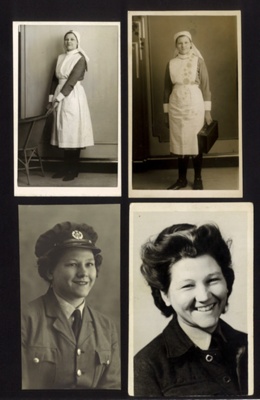 Quantity of photographs (24)-Clara Hall-as nurse in St John ambulance-as W.A.A.f, later in life-canals, trains etc; 39622