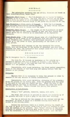 Home Guard notes on grenades; 19854