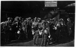 Copy of photograph - First World War is over - British troops arriving at a London railway station ; 9019