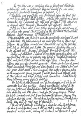 Manuscript account of Noel Whitfield's war experiences - Royal Artillery gunner captured in Middle East/North Africa - became a P.O.W. & subsequently escaped to Switzerland from Italy; 35806 Manuscript account of Noel Whitfield's war experiences - Royal Artillery gunner captured in Middle East/North Africa - became a P.O.W. & subsequently escaped to Switzerland from Italy; 35806