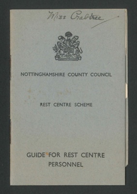 Booklet - Nottinghamshire county council - "Guide for rest care personnel" - March 1942; 1/03/1942; 34469